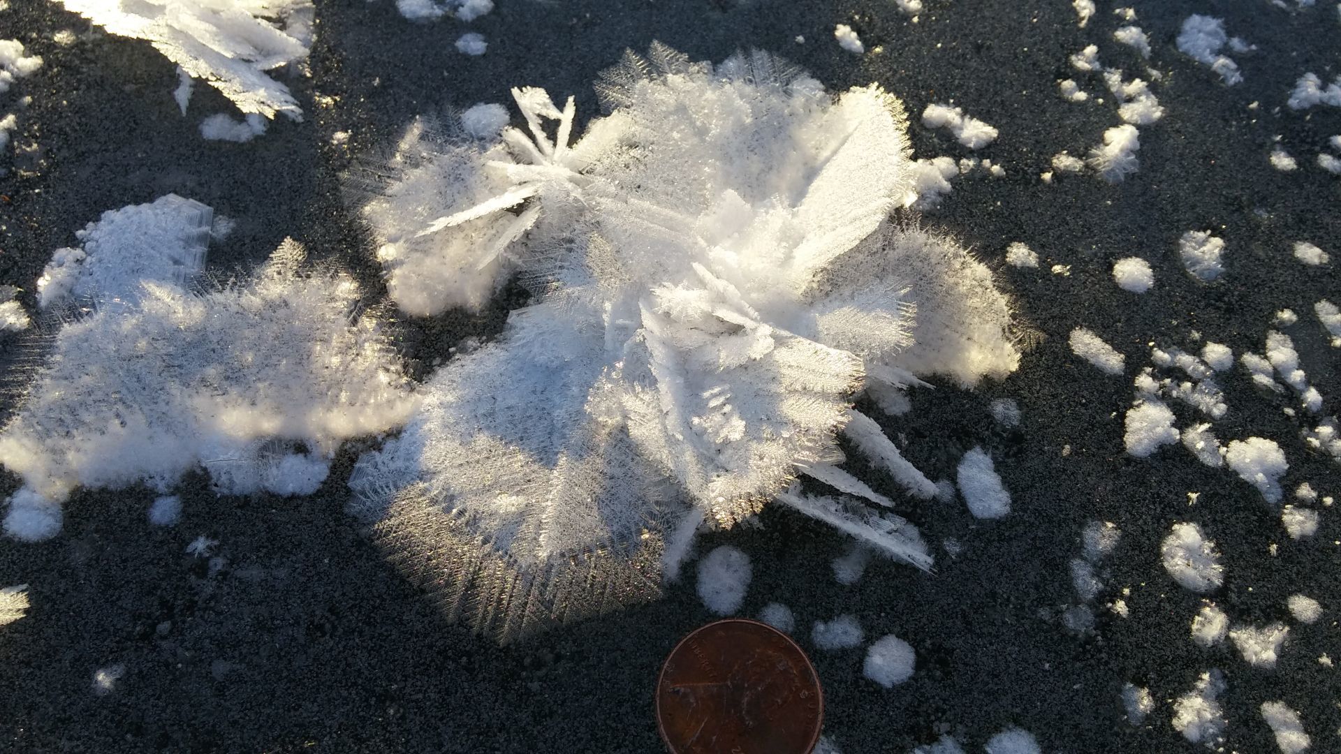 Giant ice crystals on Mendota Lake